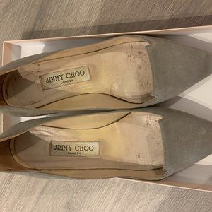 Jimmy Choo Allure Kitten-Heel Pump Grey Suede 36